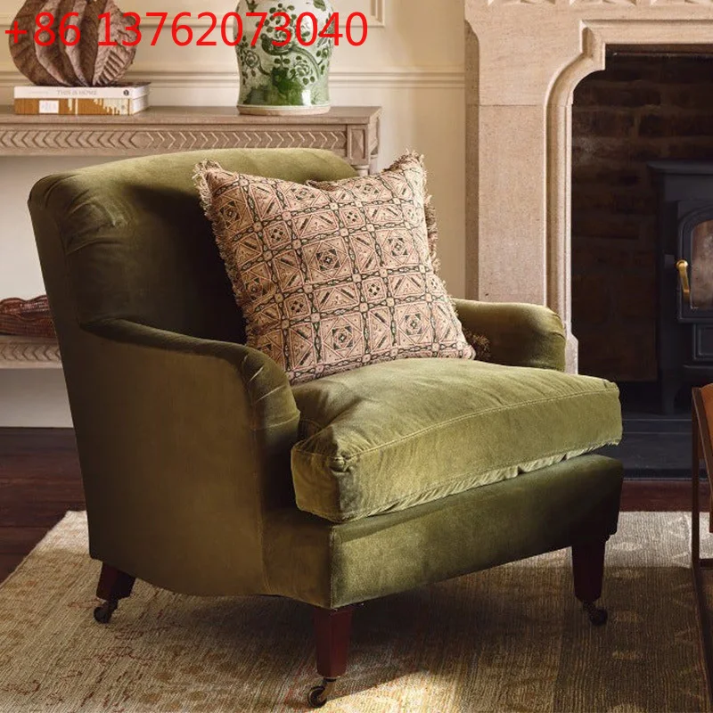 Divano francese antico in legno massello, soggiorno, sedia tigre per il tempo libero, retrò americano