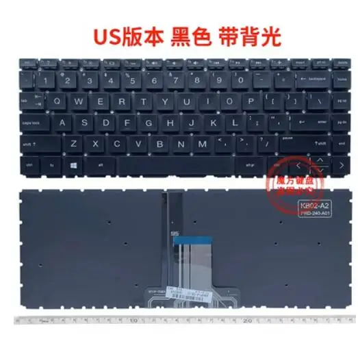 US black with backlit keyboard For HP 245 G7 246 G7 340 G5 348 G5 TPN-I136 14g-BR 14Q-CS 14s-dq 14s-dr