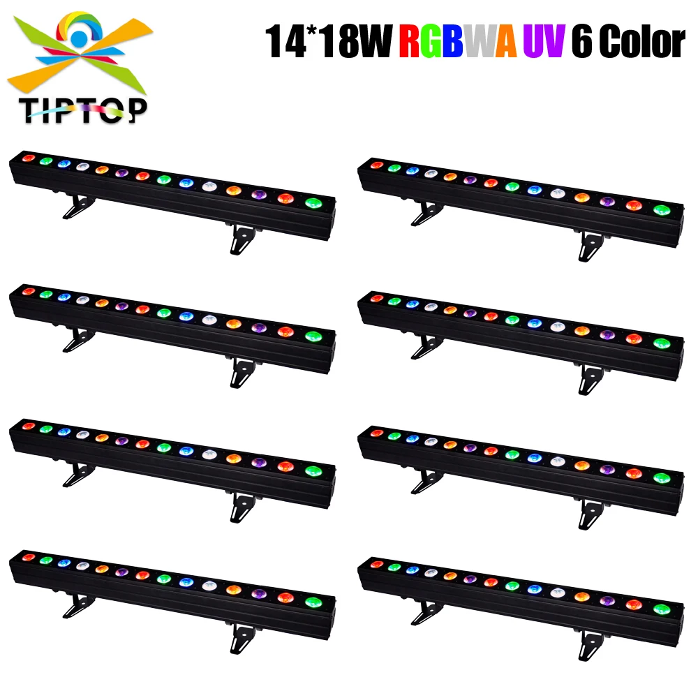 TIPTOP 14X18W Led Flood Light 200W RGBWAP 6 Outdoor Color Changing Christmas Led Stage Landscape Light Dimmable for Party  Dance