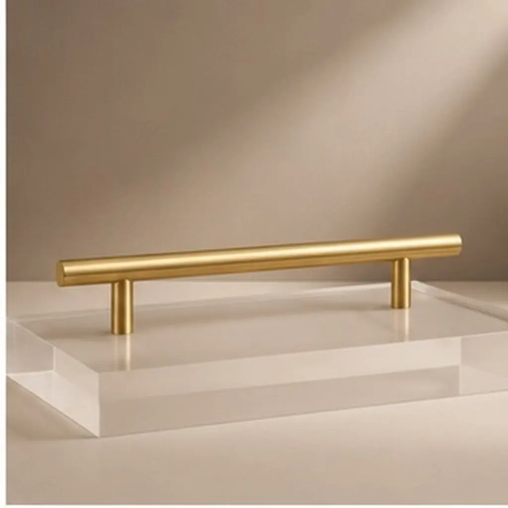 Stainless Steel Copper Plated Door Handle Pulls for Cabinets, Home & Office – Modern Simple Design with Comfort Grip