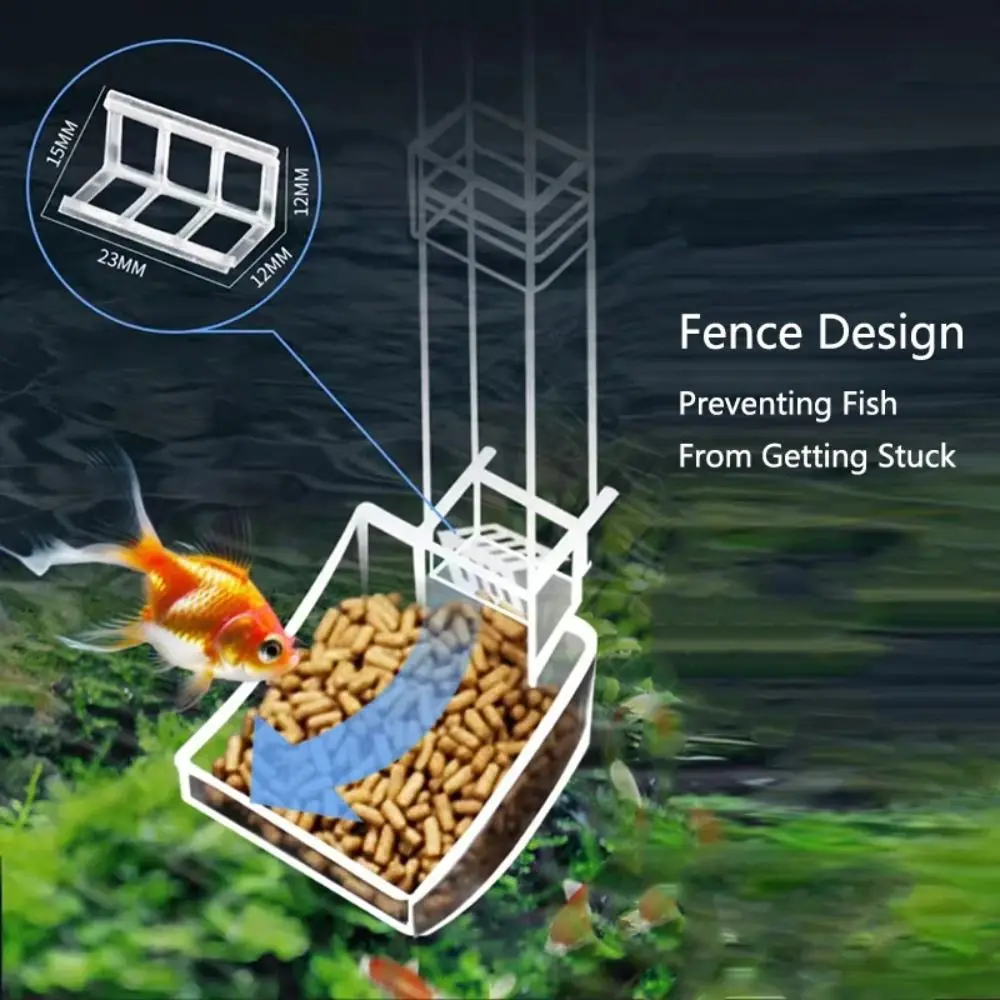 Transparent Aquarium Fish Tank Feeder Tube Acrylic Fixed Point Fish Tank Food Dispenser Durable with Suction Cup