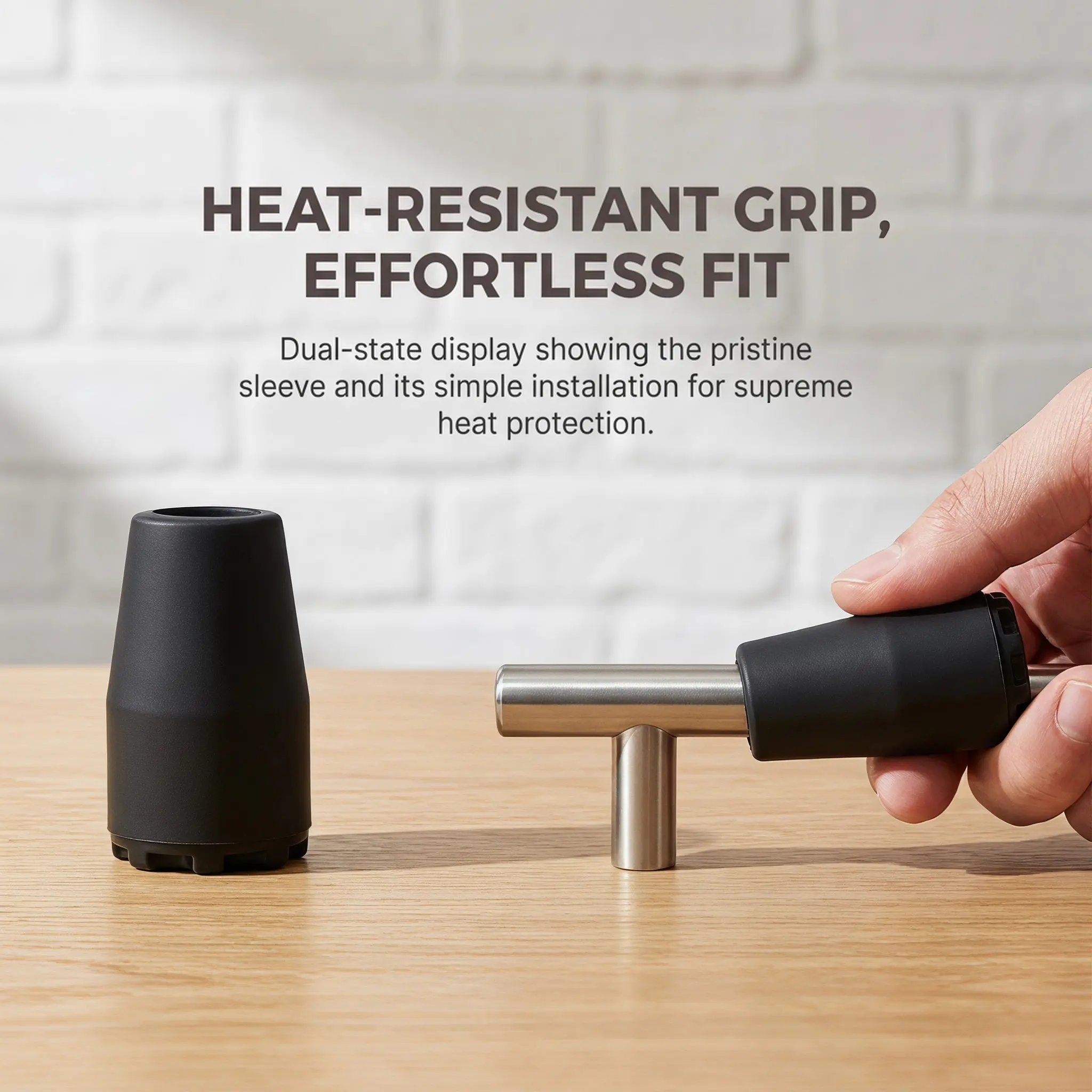 2Pcs Fireplace Door Handle Sleeve Heat Resistant Stove Handle Replacement Secure Grip Universal Boiler Stove Accessory Plastic