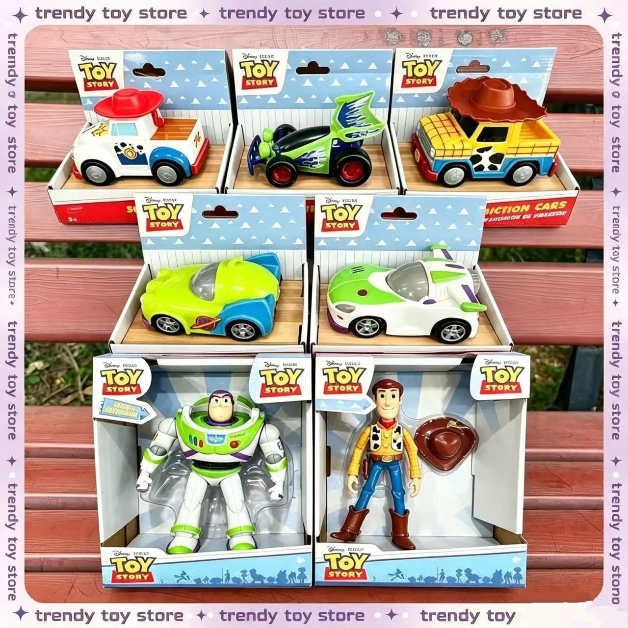 Boneco Articulado de Desenho Animado Fofo e Popular: Buzz Lightyear e Woody - Modelo de Brinquedo de Mesa, Ornamento, Colecionável, Presente Surpresa
