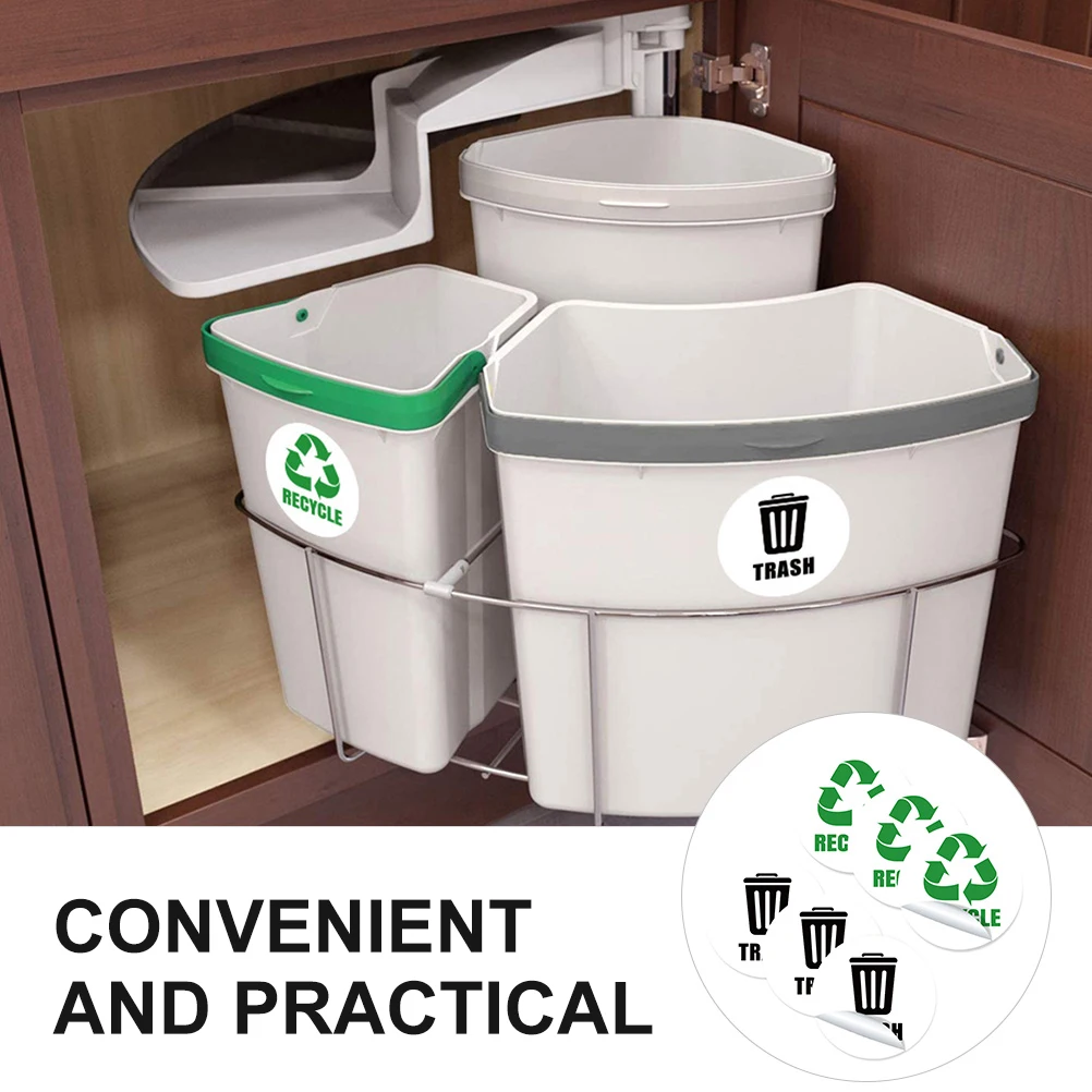 

Trash Bin Sign Can Labels Household Sticker Signs PVC Garbage Classification Stickers