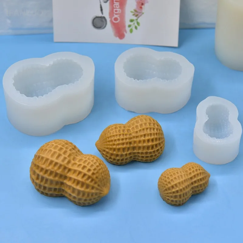 Molde de silicona 3D con forma de cacahuete para postres franceses, mousse de chocolate, herramientas de decoración de pasteles, utensilios de repostería, modelo DIY para yeso y velas