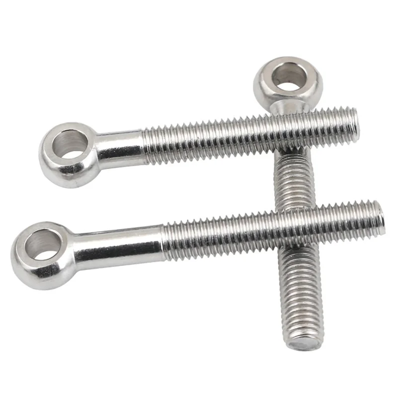 1/2Pcs M5 M6 M8 M10 M12 304 Stainless Steel Ring Link Bolt Fisheye Eye Slip Hole Screw Length 20/25/30/35/40/45/50/55/60~150mm