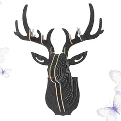 Unique Deer Wall Decor Wooden Creafts for Home Living Room Creative Wall Ornament and Adornment