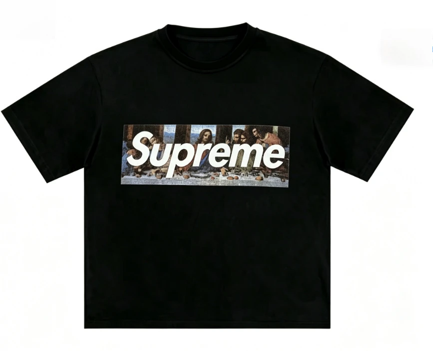 2026 new Artistic Renaissance mural print T-shirt for both men and women, with the design on the chest.