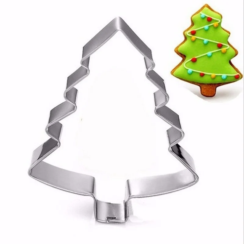 Christmas Tree Shaped Stainless Steel Mold Buscuit Tools Cookie Cake  Jelly Pastry Baking Cutter Mould