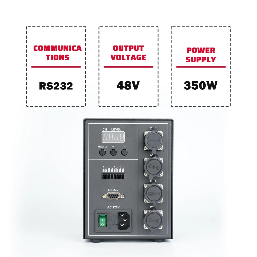 MUKEREN MKR-CFS 350W 4-Channel 2A Output Current 48V Aluminium Alloy PWM 4-core Aviation Plug Portable Durable Lighting