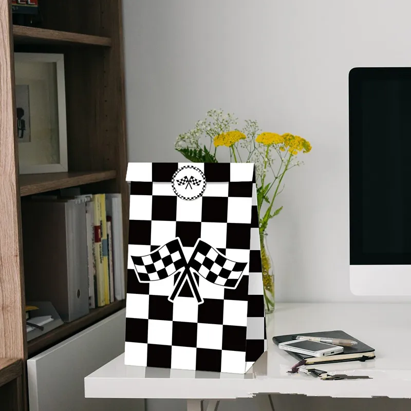 12pcs Race Car Racing Treat Boxes Gift Bags Candy Wrapping Birthday Party for Boy Decoration Baby Shower Event Festival Decor view 3