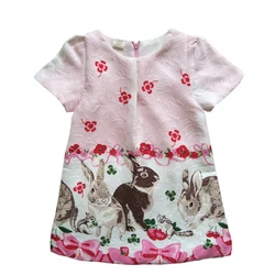 Girls Summer Dress Pink Floral Animal Print Princess Birthday Childrens Boutique Clothing Kids Valentines Dresses