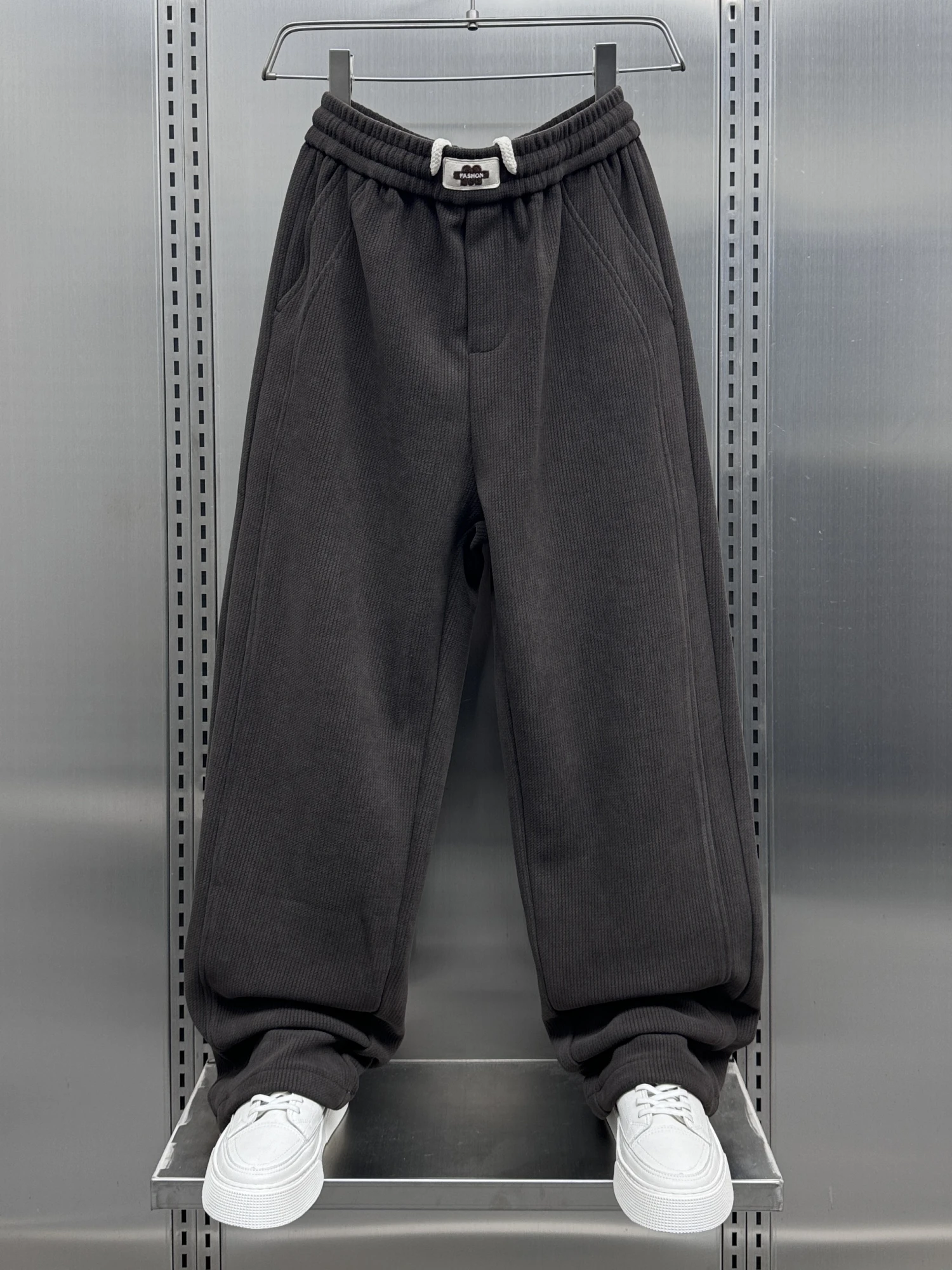 

Trendy Men's Autumn Winter Loose Straight Leg Velvet Casual Pants Harlan Wide Leg Pants Casual Loose Fit Youthful Sle