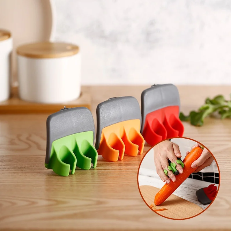 2pcs Fruit Peeler Stainless Blade Lemon Grapefruit Fruit Slicer Double Fingers Opener Cutter Quickly Stripping Kitchen Gadgets