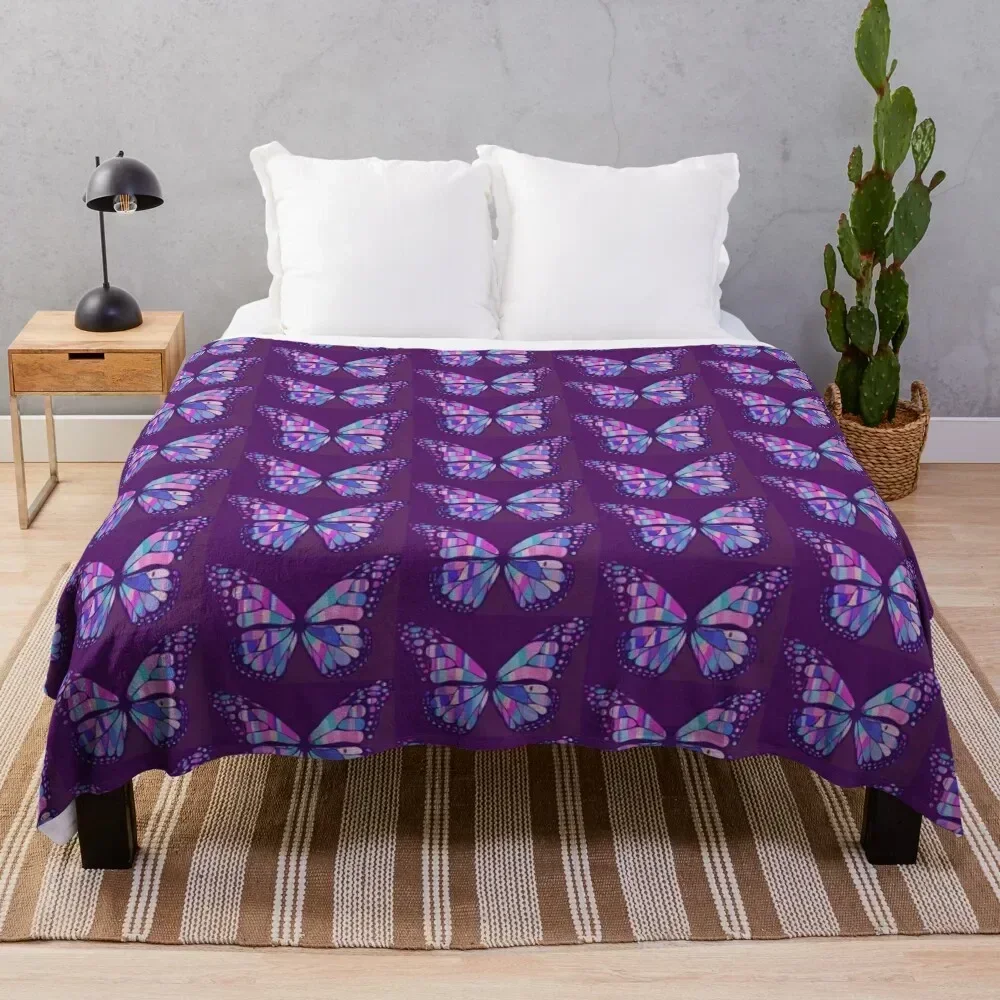 

Pink And Purple Butterfly Throw Blanket heavy to sleep Polar wednesday Softest Blankets