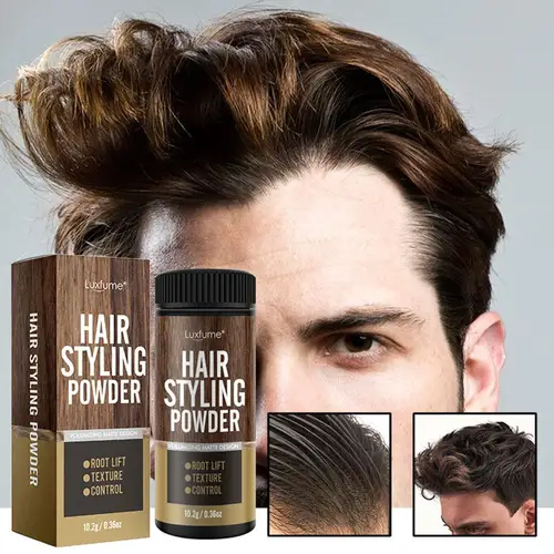 Imagen 2 del producto Polvo para peinar el cabello mate, polvo esponjoso para peinar el cabello para hombres, polvo de textura para el cabello de sujeción fuerte seco y esponjoso para hombres A5D1