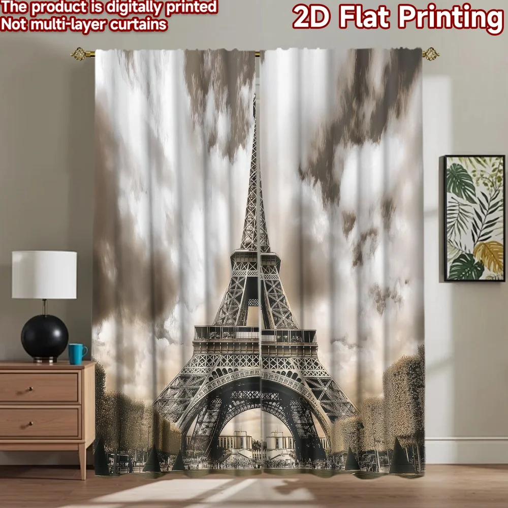 

1pc 2D flat Photography Backdrop Popular Scene Backdrop Eiffel Tower Sky View 100% Polyester Party Decorations Use for Holiday