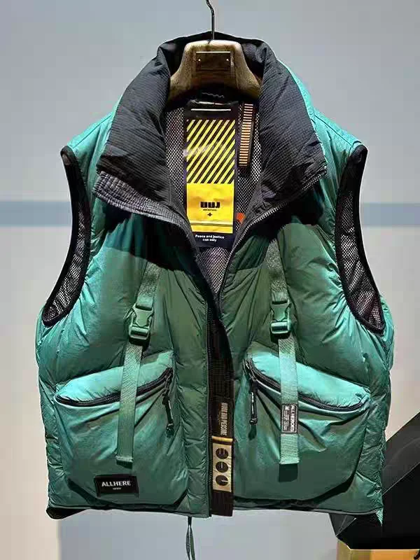 

Men's Faionable Thiened Cotton Vest Jaet Autumn Winter New Sle Slim Fit Warmth Trendy Clothing Youth Casual Pure Color