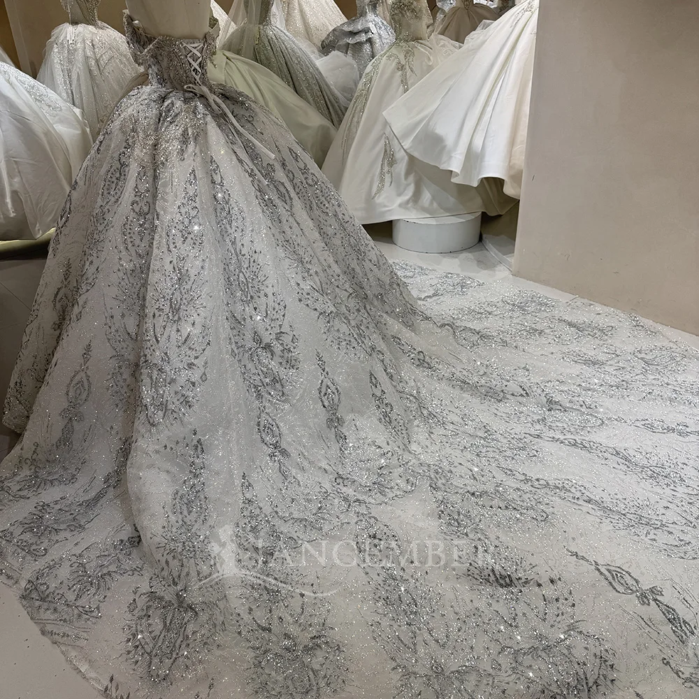 Angepasst Brautkleider Pailletten Organza Braut Ballkleid Prinzessin Brautkleid Lace Up Zurück Made vestidos de novia boda