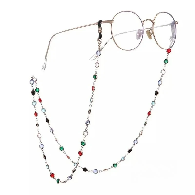 Fashion Glasses Chain Colorful Crystal Beads Eyeglass Holder for Women Eye Accessories Eyewear Straps Cord Sunglasses String