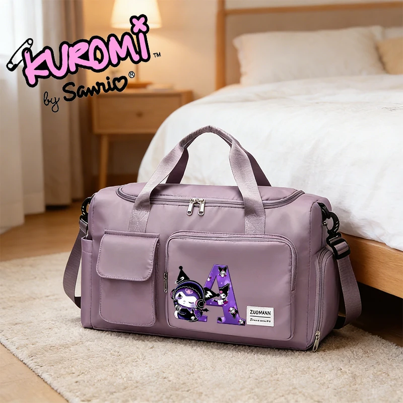 

Sanrio Kuromi Woman Travel Bag Cartoon Waterproof Gym Sport Bag Female Kawaii Fitness Handbag Storage Bag Cute Shoulderbag Gift