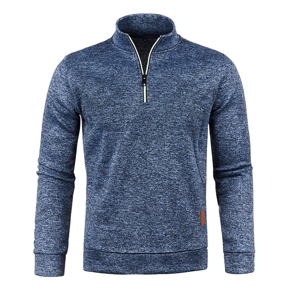 Männer Pullover männer Dicker Sweatshirts Halb Zipper Pullover für Männliche Hoody Mann Sweatshir Herbst Einfarbig Rollkragen Pullover – Detail 2