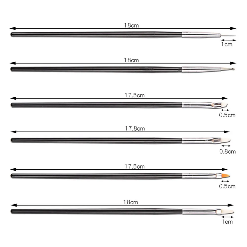 

Двусторонние кисти для дизайна ногтей: для рисования гелем, граффити и маникюра