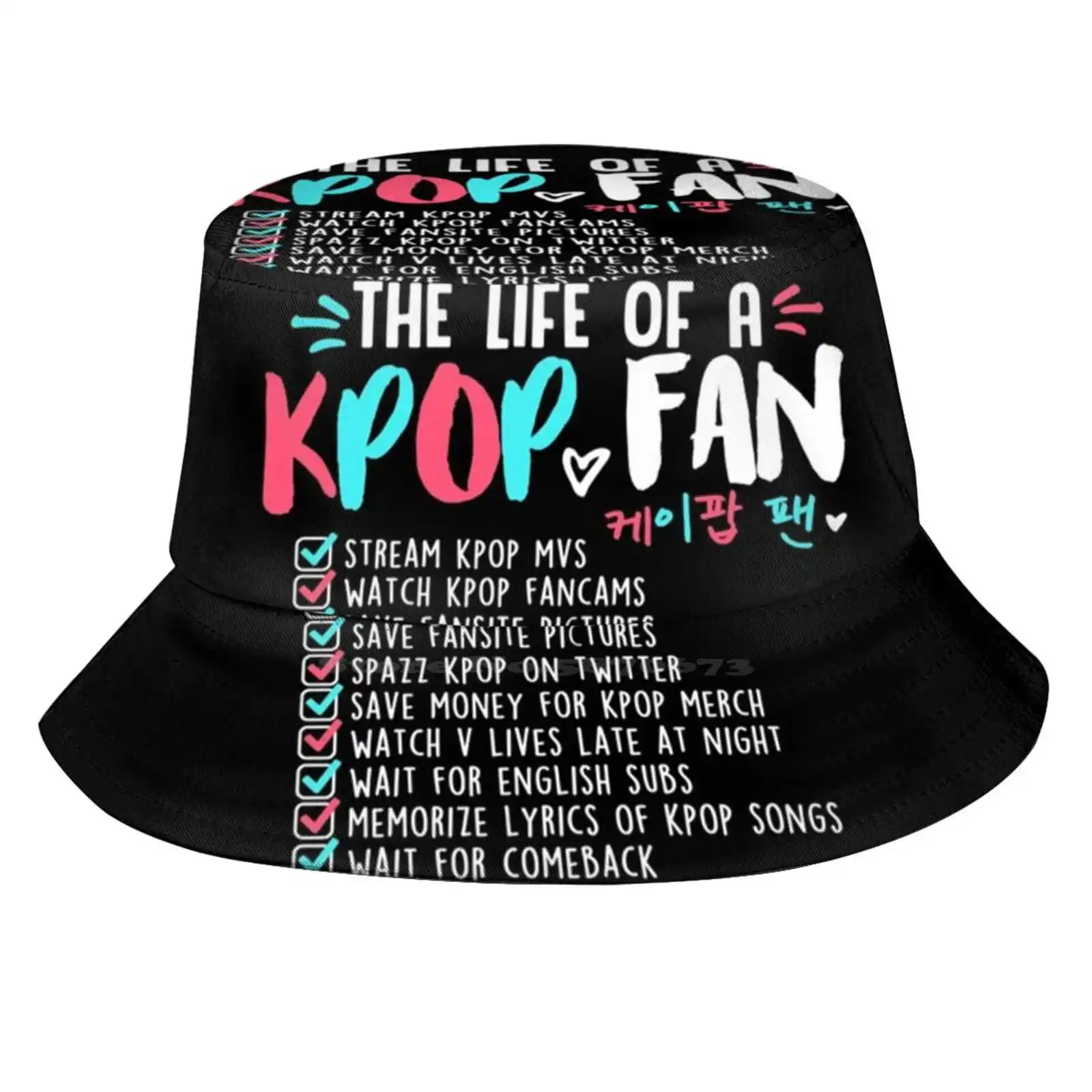 The Life Of A Kpop Fan Sun Cap Fisherman Hat Bucket Hats Kpop Korean K Pop 2Ne1 Monsta X Snsd Girls Generation Sistar Twice