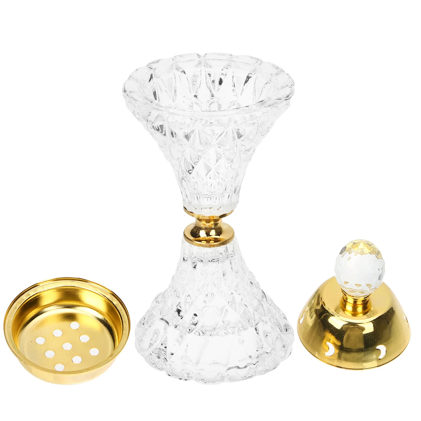 

Crystal Incense Burner Arabian Style Decorative Censer for Home Office Tea Ceremony Indoor Aroma Stove Decor Incense Cone Burner