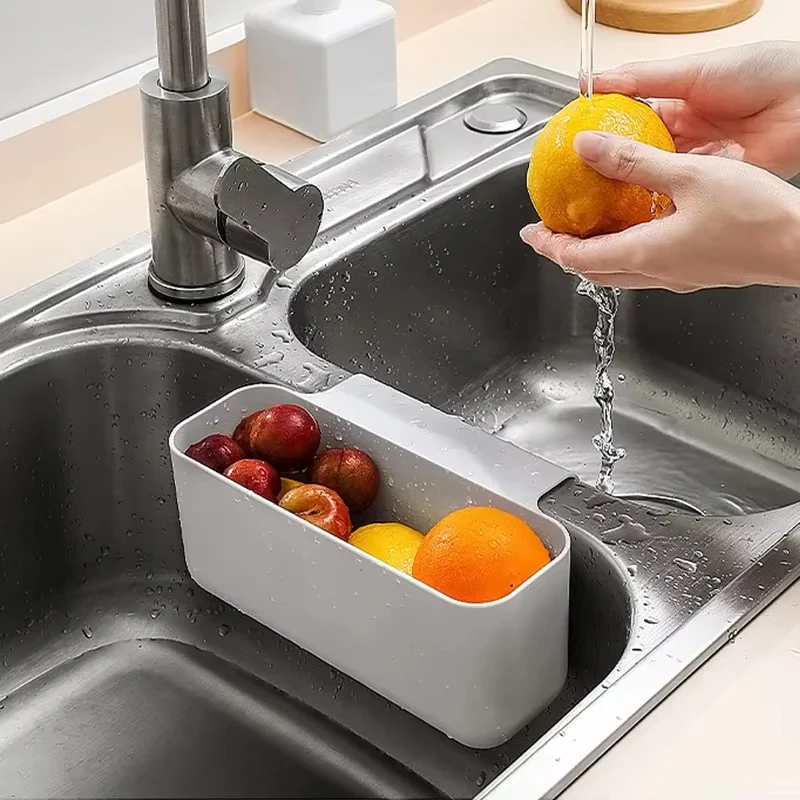 Kitchen Sink Drain Basket Leftover Soup Strainer Rack Fruit Vegetable Quick Drain Strainer Garbage Filter Kitchen Sink Organizer