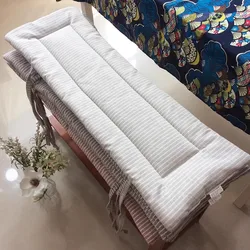 Japanese striped patter bench cushion rectangular cotton linen sest mat