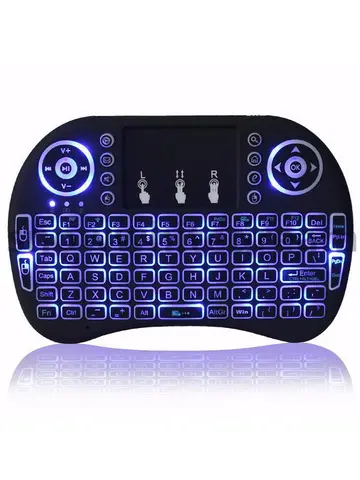 Backlit Mini Wireless Keyboard Spanish French Azerty Russian Portuguese Brazil Language Air Mouse With Touchpad N RGB PC TV Box