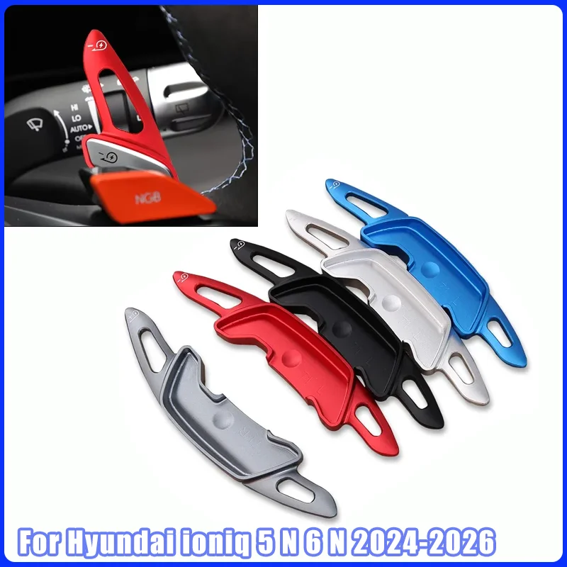

Для Hyundai ioniq 5 N 6 N 2024-2026 автомобильное рулевое колесо, лопатка переключения передач из алюминиевого сплава, удлинитель переключения передач, наклейка DSG, аксессуары