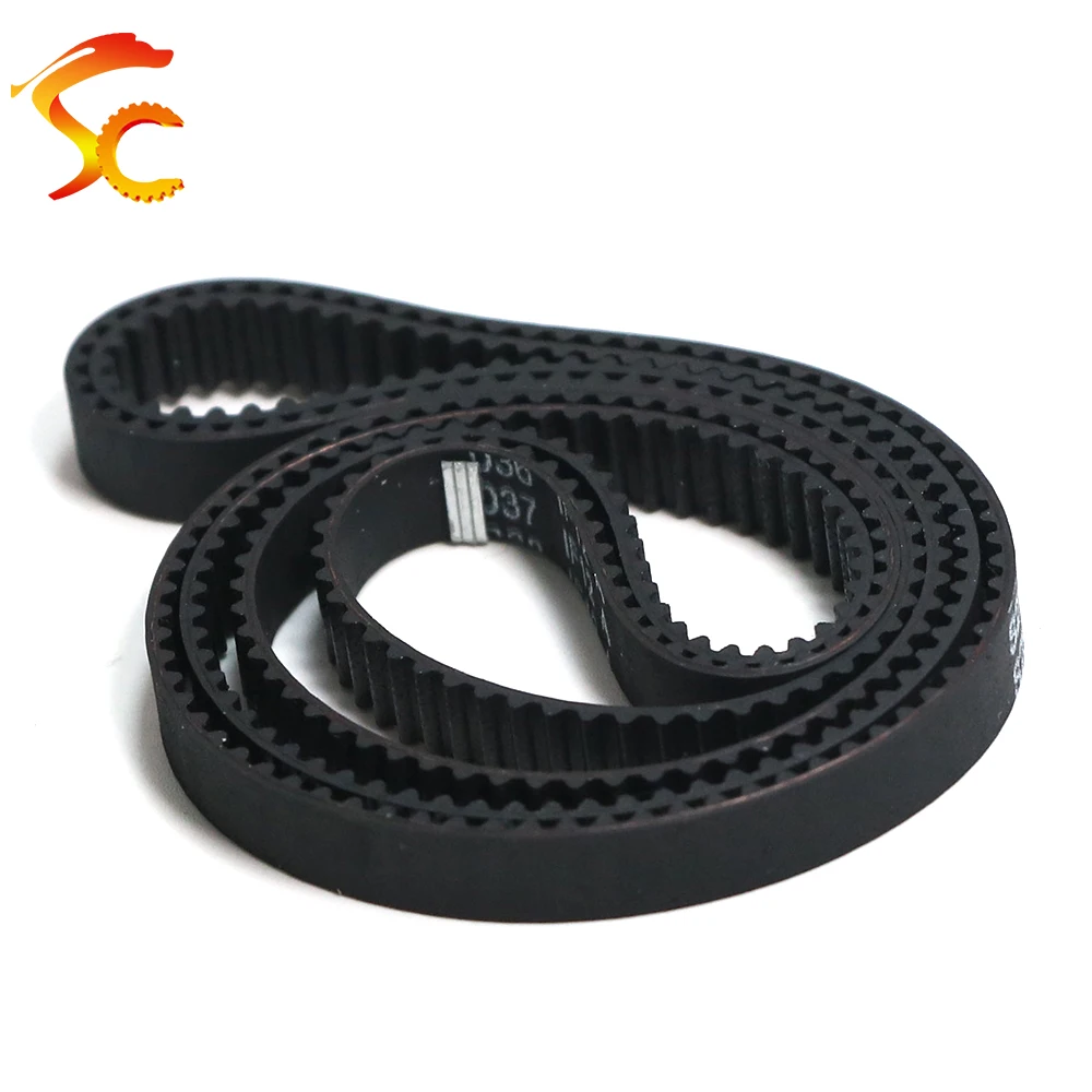 Onetime S2M Rubber Synchronous Belt, correia dentada, comprimento do passo 376mm, 380mm, 384mm, 386mm, 394mm, largura 6mm, 9mm, 10mm, 15mm, STPD 2m