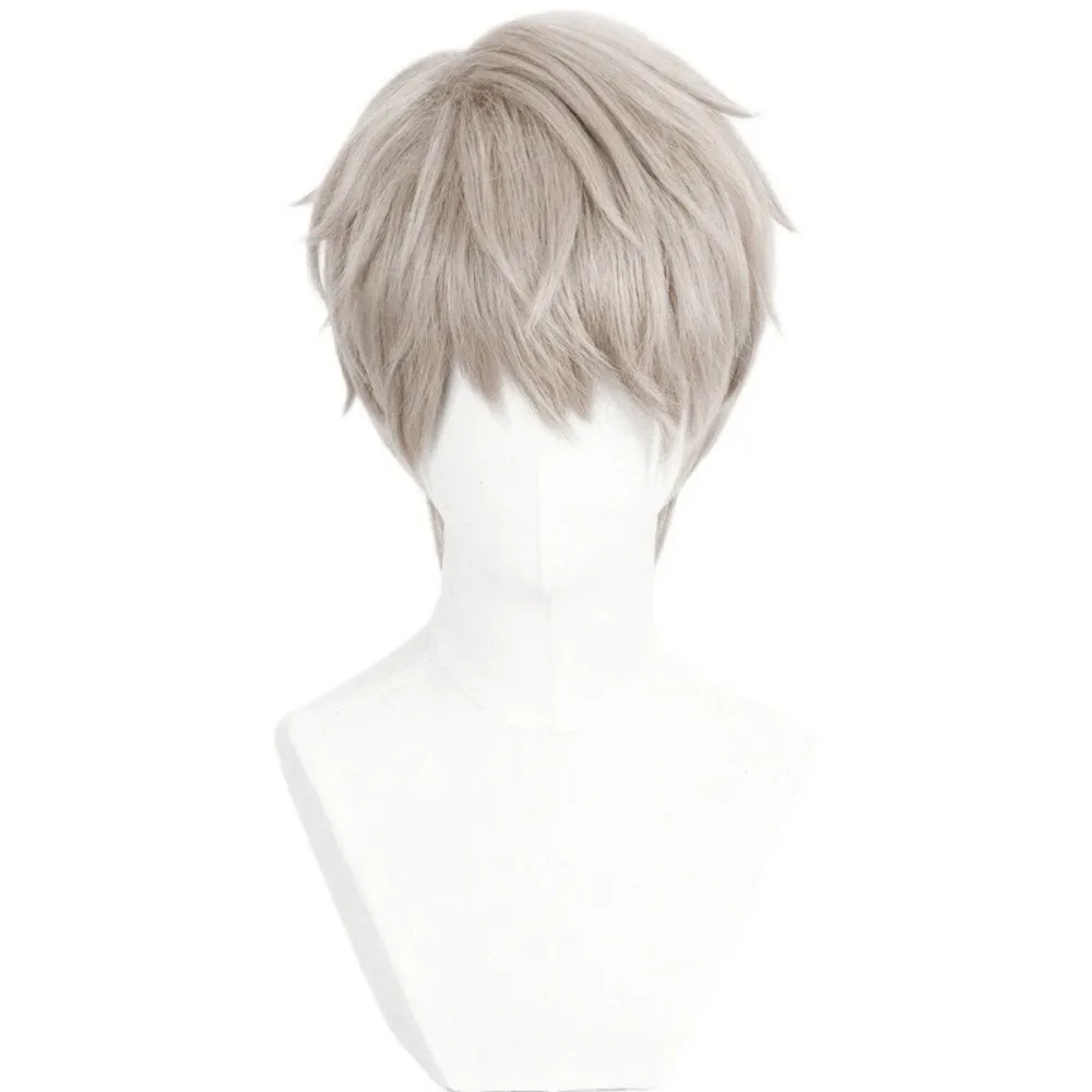 Liebe und tiefe Raum Shen Xing Cosplay Perücke Leinengrau leicht gewellte Kante Styling Cosplay Perücke Simulation Perücke Stirnband
