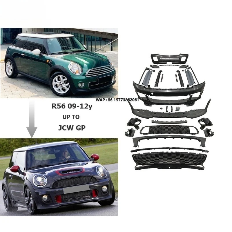 

Body Kit Fit for R56 2009~2012 Year Upgrade to R56 JCW GP pp Material Front Bumper Rear Bumper Side Skirt Car Accessories