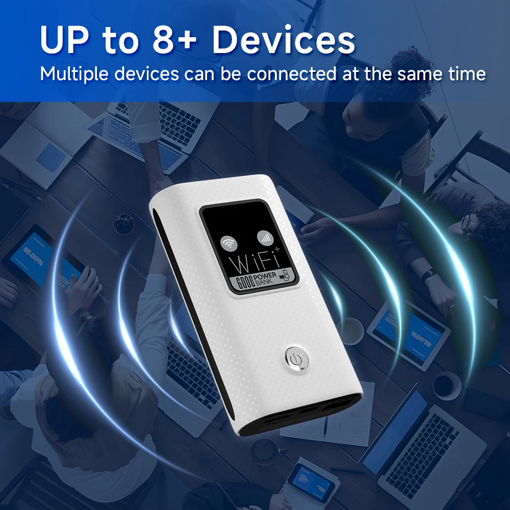 4G Lte Router Wireless Wifi Portable Modem Mini Outdoor Hotspot Pocket Mifi 150mbps Sim Card Slot 6000mah Backup Power bank