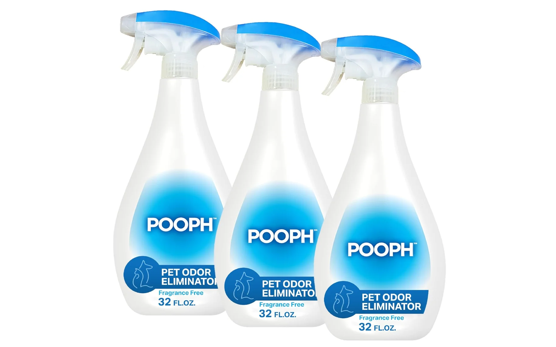 Pooph Pet Odor Eliminator, 32oz Spray, 3-Pack - Dismantles Odors on a Molecular Basis, Dogs, Cats, Freshener, Eliminator, Urine,