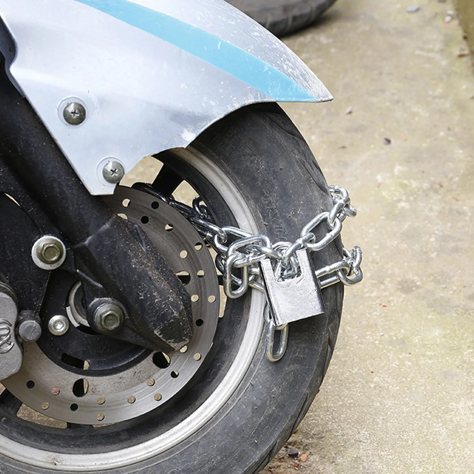 

1Set Galvanized Steel Bike Lock Chain Thick Durable Anti-Theft Door Home Security Chain Strong Latch Lock Door Accessory