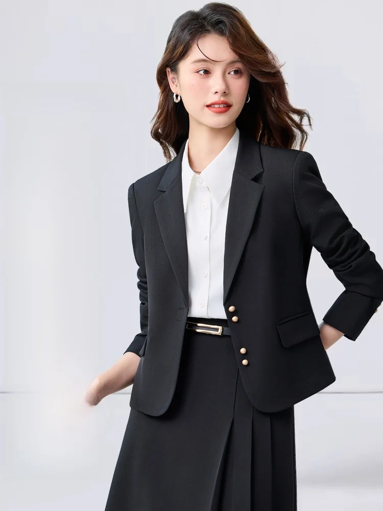 

Весенний женский деловой костюм: легкий пиджак, юбка, комплект для собеседования, офиса, учебы, профессиональный наряд