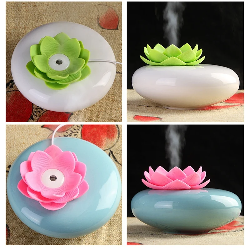 

A13I-Essential Oil Diffuser,Personal Lotus Humidifiers For Office Desk,Cute Lotus USB Cool Mist Humidifier
