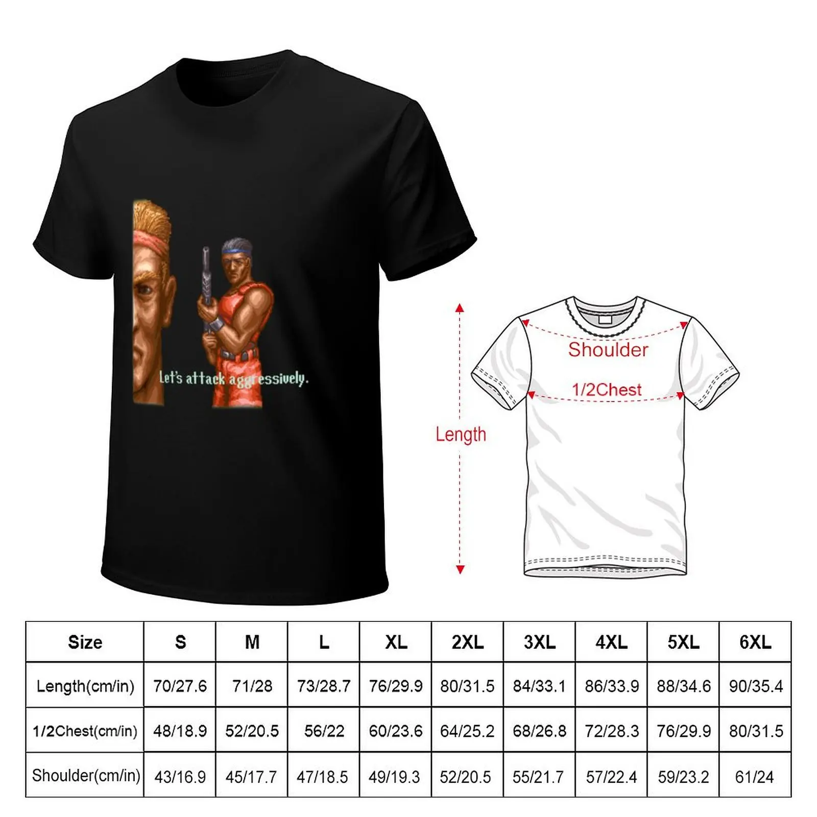 Contra 3 Let's Attack This Aggresively T-Shirt Work Utility Casual Tee Shirt