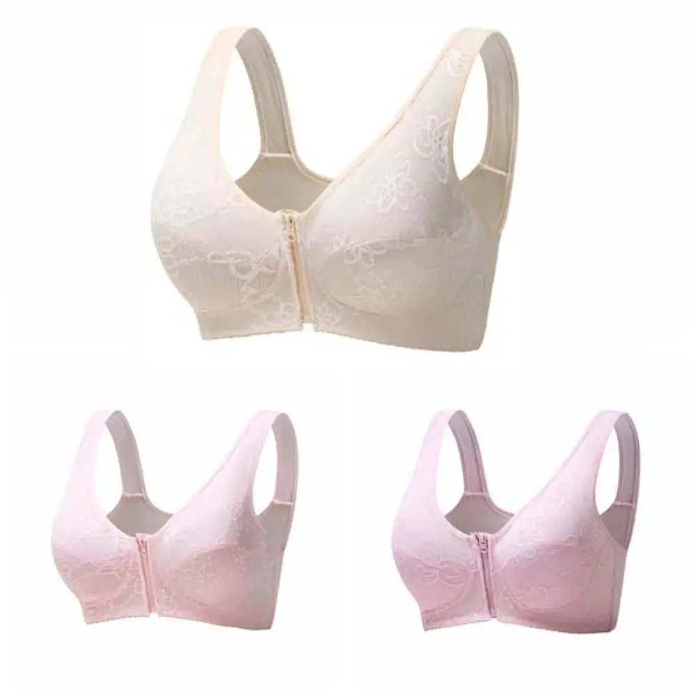 Sutiã de fivela frontal de meia idade para mulheres, lingerie para mãe grávida, sutiã push up, tamanho grande, costas de beleza