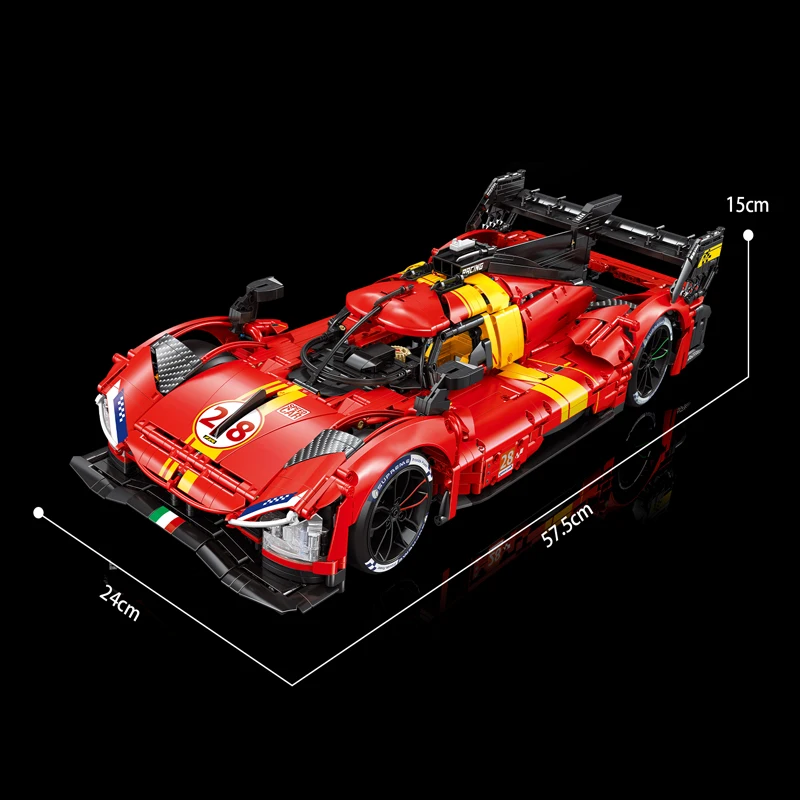 3350pcs MOC Technical RC 1:8 LE MANS 499P Sports Car Building Blocks Model Bricks Assembling Toys for Children Birthday Gift Set