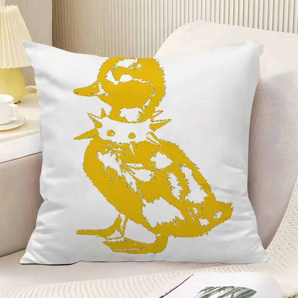 Yellow Duck Throw Pillow Cover Neutral Decor Cushion Cover Soft Sofa Couch Bed Home Decor Pillow Case