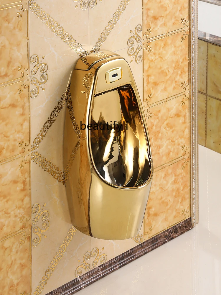 

Induction Golden Urine Cup Bar Wall-Mounted Urinal Men's Ceramic Urinal Wall-Mounted Hotel Hotel Urinal Funnel