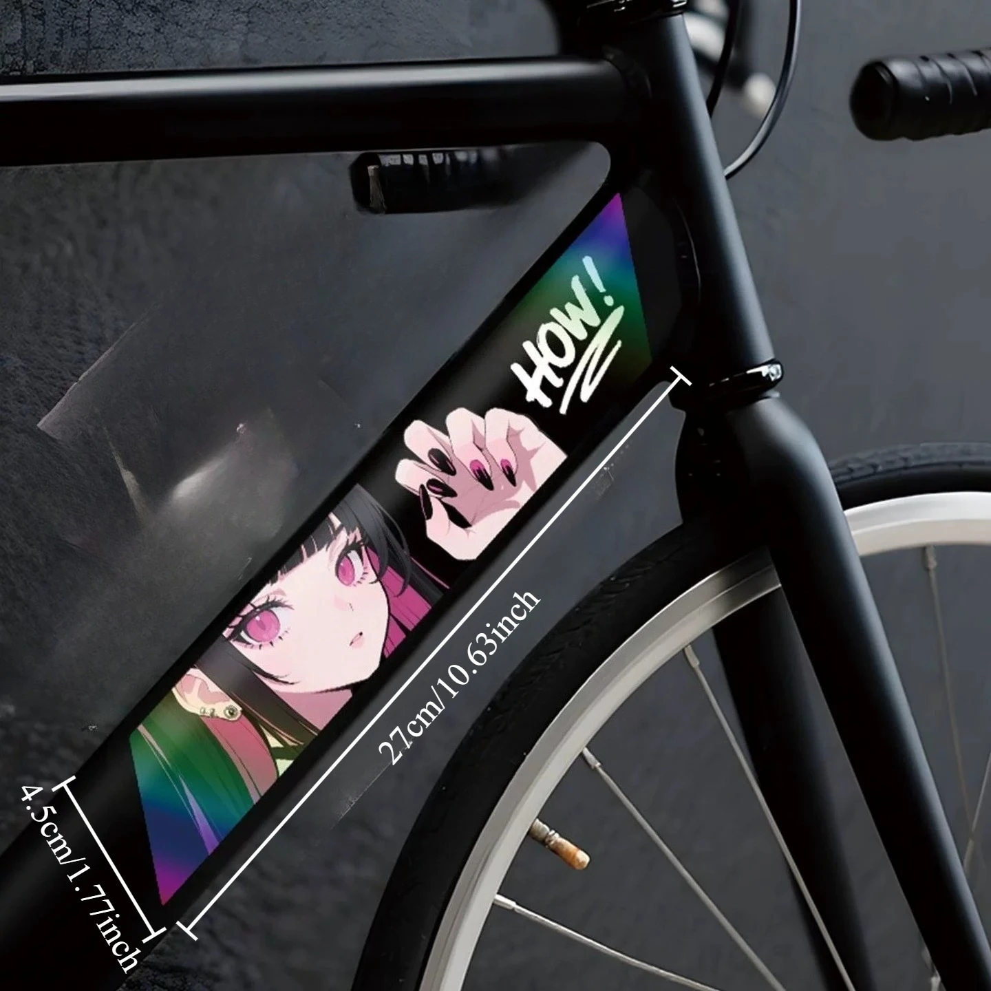Anime Girl TAKE Holographic Sticker Waterproof Vinyl Decal Removable Bike Frame Car Laptop Cartoon Decor