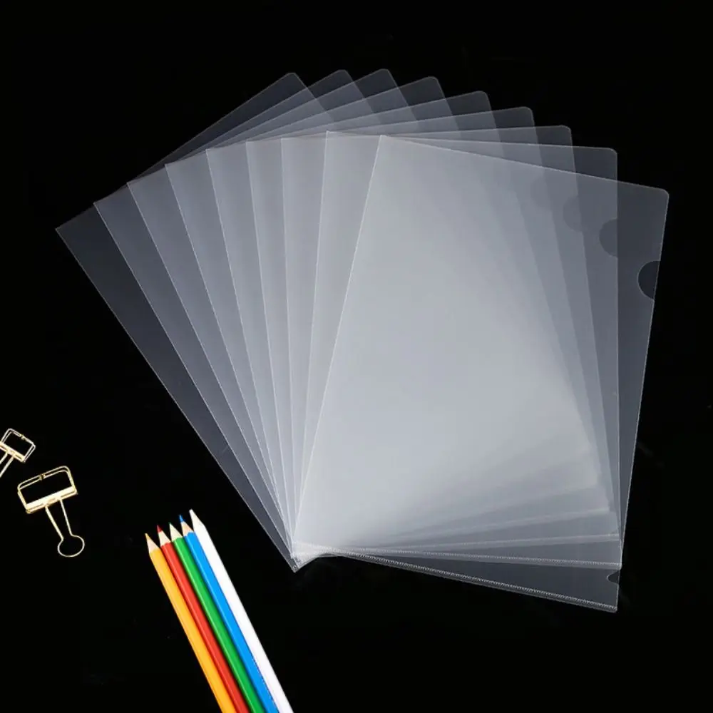 

1/5PCS L Shape A4 File Folder File Classify Transparent Document Holder Organizer Tool Two Page Folder Storage Pockets