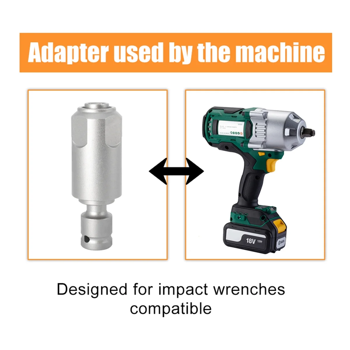 Adapter for Converting Impact Wrench to Electric Hammer Converts to SDS-Plus for Use with Drill/Impact Wrench,B