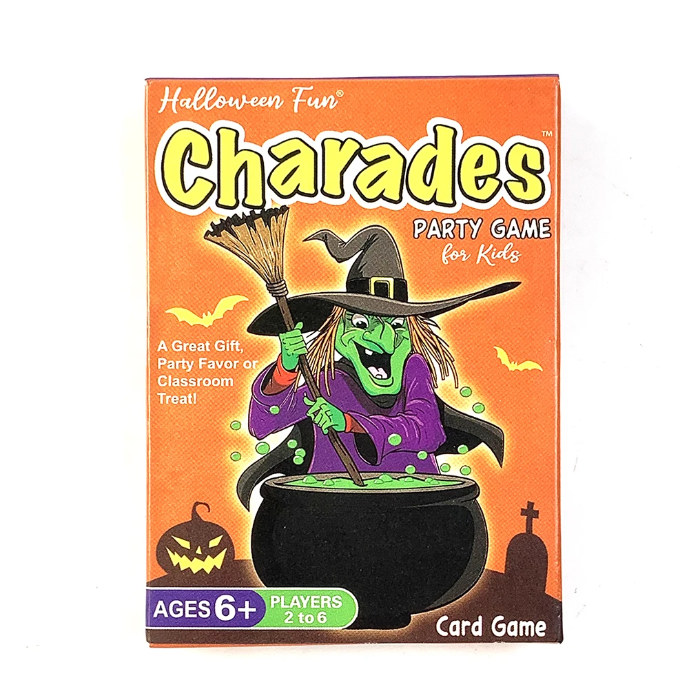 

Хэллоуин Fun Charades Party Game Семейная вечеринка особенности 40 игровых карточек на тему Хэллоуина, идеальные подарки на Хэллоуин
